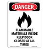 Signmission OSHA Sign, 14" Height Rigid Plastic, Flammable Materials, Portrait, 1014-V-1252 OS-DS-P-1014-V-1252